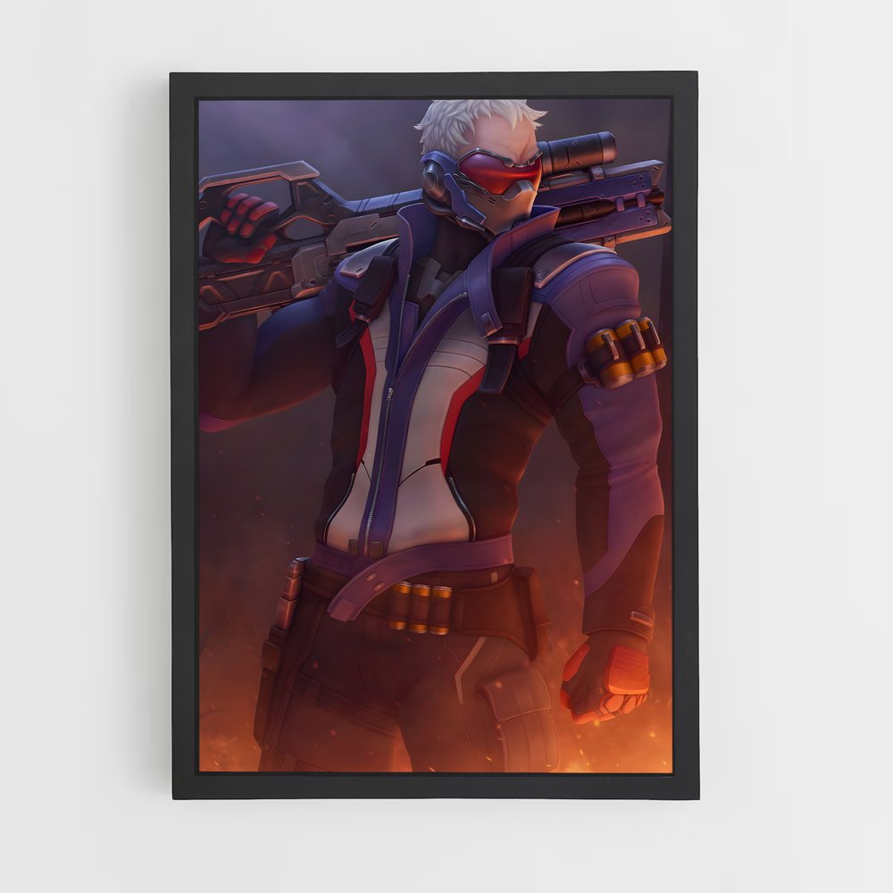 Poster Soldier in Action – affiche Overwatch (vue 2)
